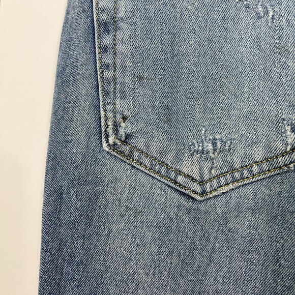 AMO Size 29 Blue Twist Heartbreaker Ankle Slim Straight Fray Hem Jeans - Picture 11 of 16